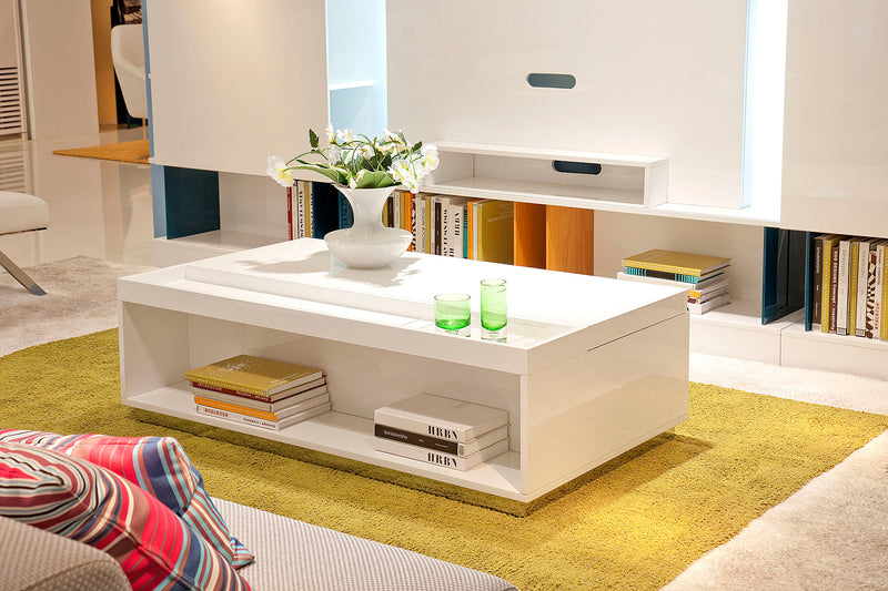 Nancy Modern White Coffee Table — view 4