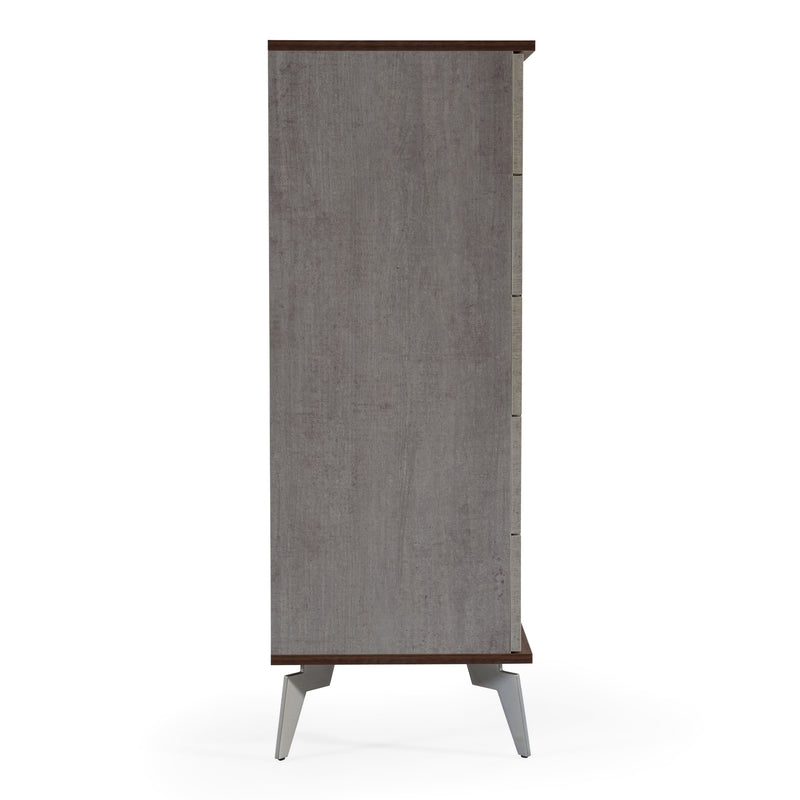 Palermo Italian Modern Faux Concrete & Walnut Chest — view 2
