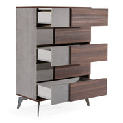 Palermo Italian Modern Faux Concrete & Walnut Chest — view 4