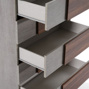 Palermo Italian Modern Faux Concrete & Walnut Chest — view 5