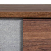 Palermo - Modern Italian Faux Concrete & Walnut Nightstand — view 4