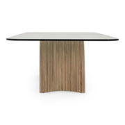 Pangea - Mid-Century Modern Glass + Buckwheat Ash Rectangular Dining Table — view 2