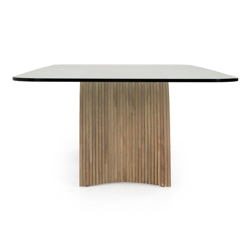 Pangea - Mid-Century Modern Glass + Buckwheat Ash Rectangular Dining Table — view 2