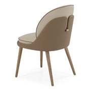 Pangea - Mid-Century Modern Cream & Taupe Vegan Leather + Buckwheat Ash Dining Chair (Set of 2) — view 4