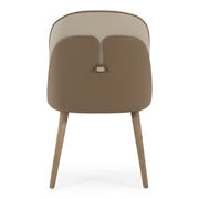 Pangea - Mid-Century Modern Cream & Taupe Vegan Leather + Buckwheat Ash Dining Chair (Set of 2) — view 5