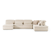 Panorama - Italian Modern Beige Fabric Modular Sectional Sofa — view 3