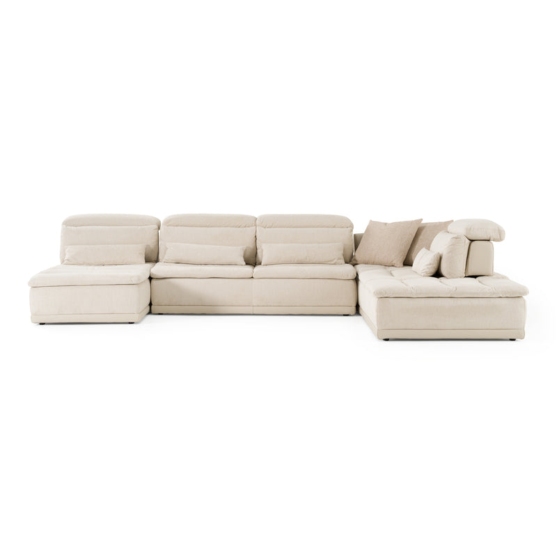 Panorama - Italian Modern Beige Fabric Modular Sectional Sofa — view 3