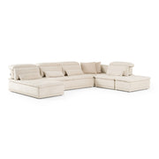Panorama - Italian Modern Beige Fabric Modular Sectional Sofa — view 4