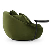 Pascal Modern Round Green Velvet Swivel Lounge Chair — view 2