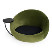 Pascal Modern Round Green Velvet Swivel Lounge Chair — view 4