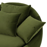 Pascal Modern Round Green Velvet Swivel Lounge Chair — view 5