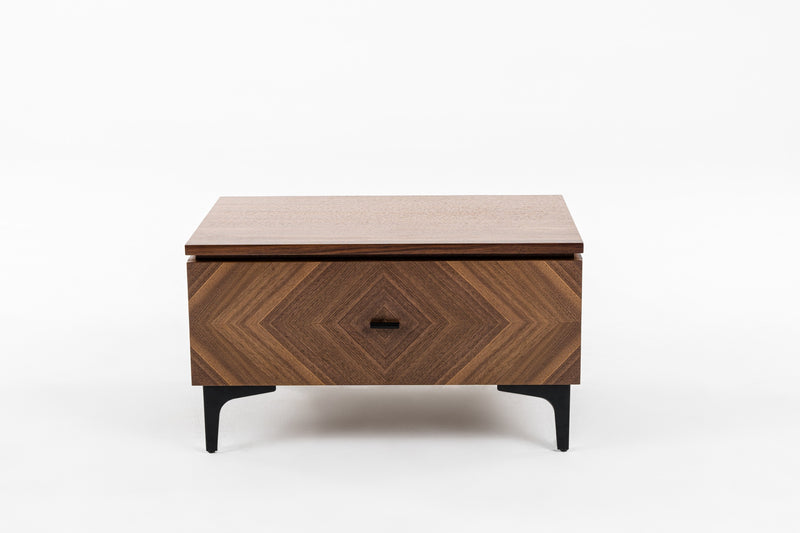Paula - Mid-Century Walnut Nightstand — view 2