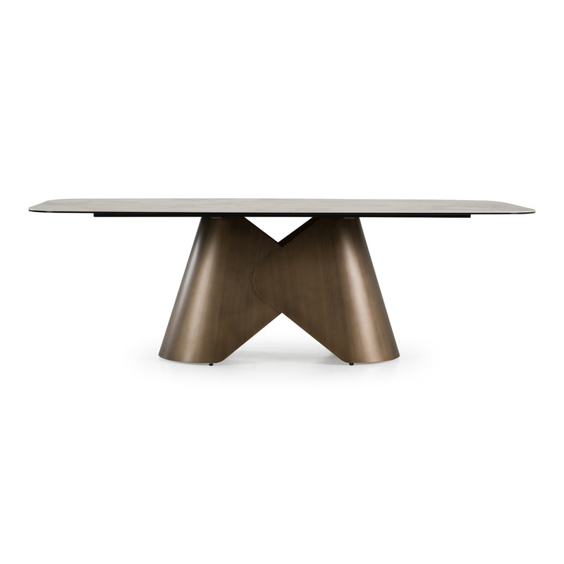 Paulsen - Modern Ceramic + Brass Dining Table — view 2