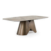 Paulsen - Modern Ceramic + Brass Dining Table — view 3