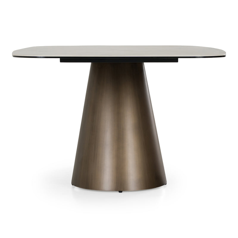 Paulsen - Modern Ceramic + Brass Dining Table — view 4