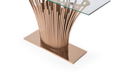 Paxton - Modern Glass + Rosegold Console Table — view 4