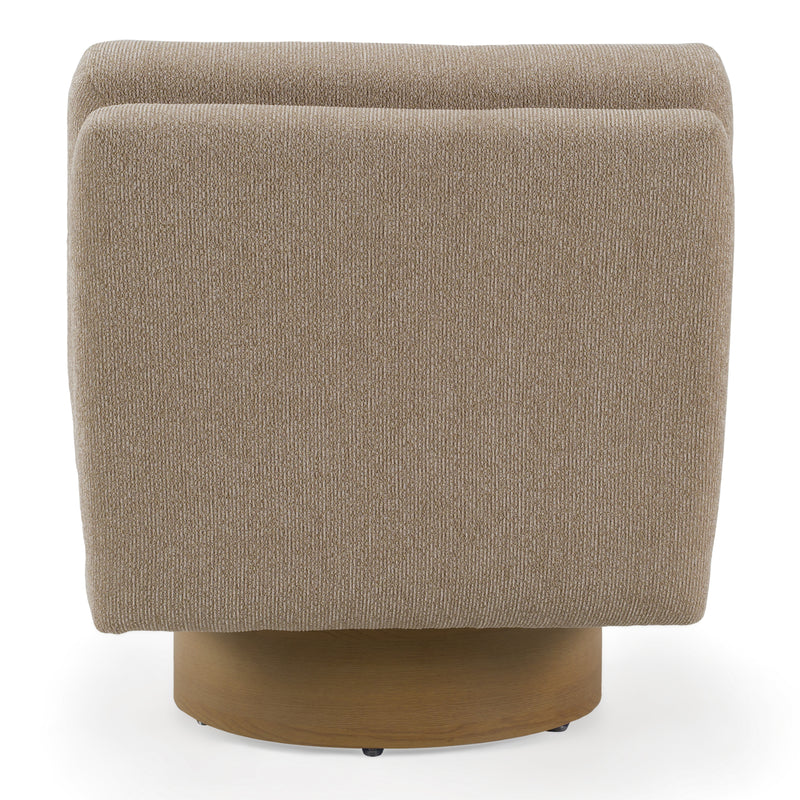 Petito - Modern Beige Fabric + Chestnut Accent Chair — view 3