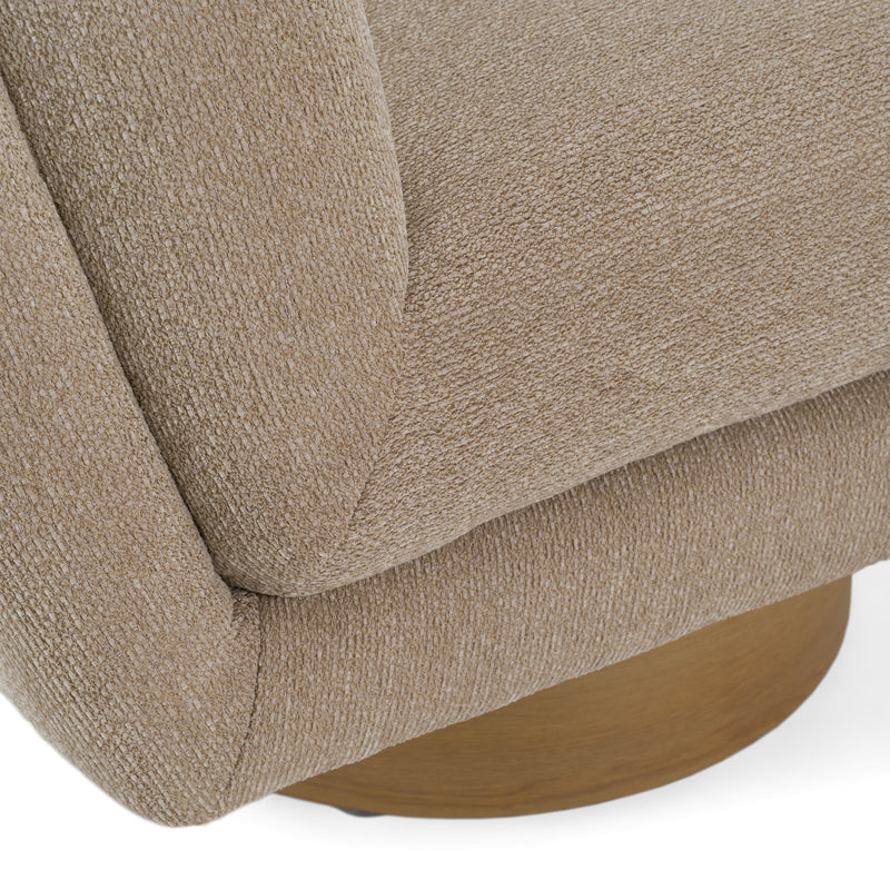 Petito - Modern Beige Fabric + Chestnut Accent Chair — view 5