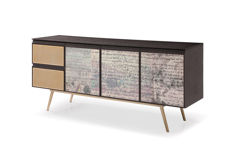 Phelan - Modern Smoked Ash & Brass Buffet — view 2