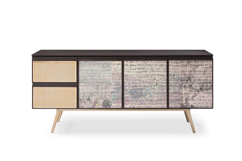 Phelan - Modern Smoked Ash & Brass Buffet — view 3