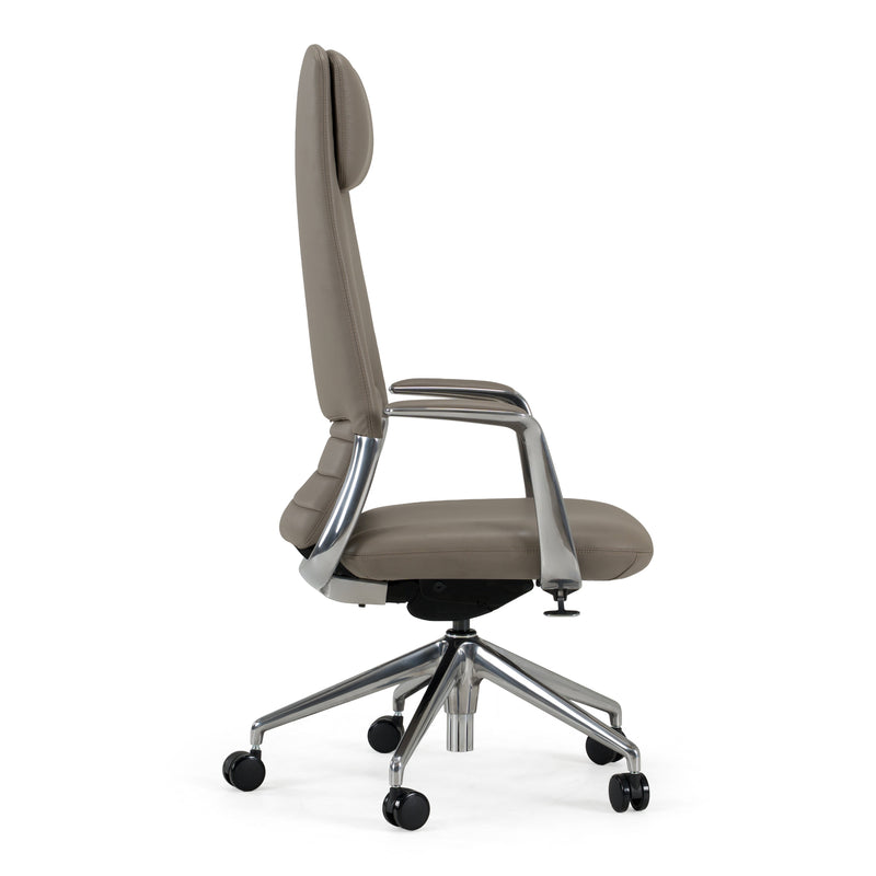 Pickard - Modern Grey Leather Executive Office Chair — view 2