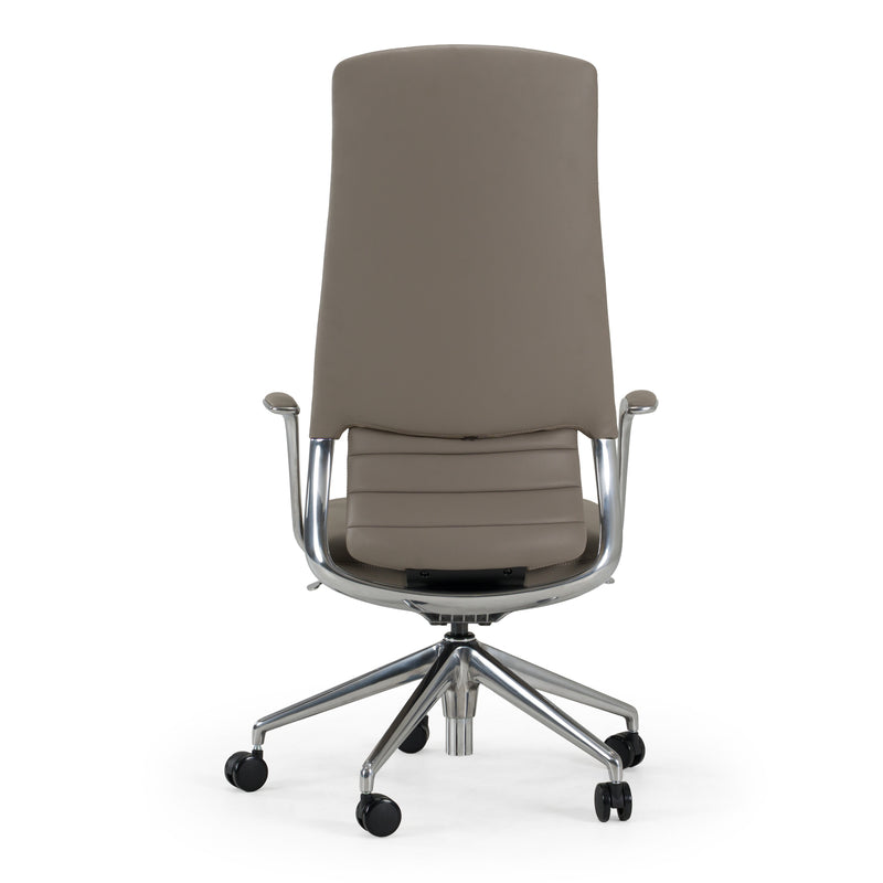 Pickard - Modern Grey Leather Executive Office Chair — view 3