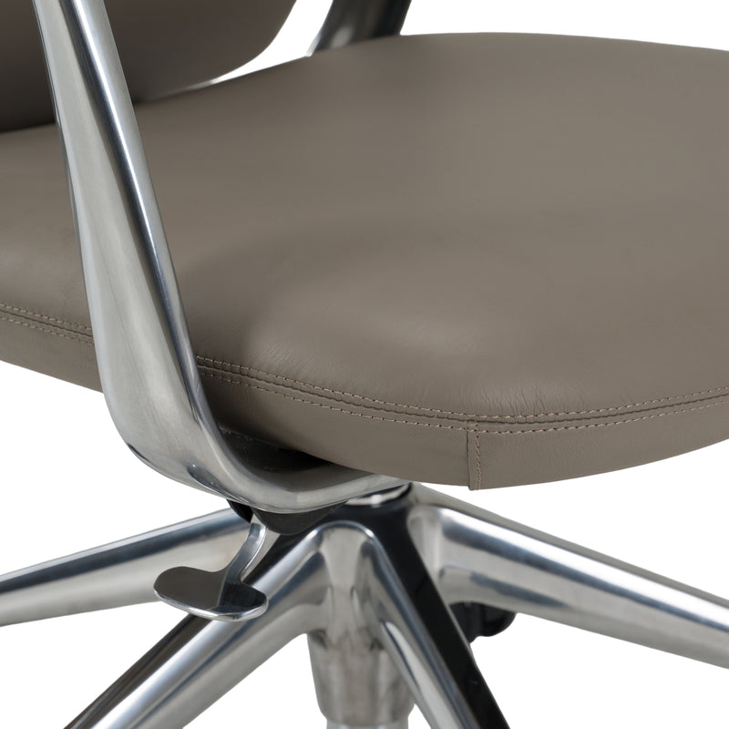 Pickard - Modern Grey Leather Executive Office Chair — view 5