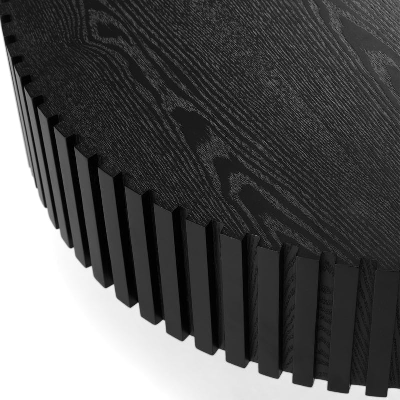 Pierre - Modern Black Ash Round Coffee Table Set — view 3