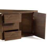 Pilot - Modern Dark Walnut + Beige Leather Desk — view 5