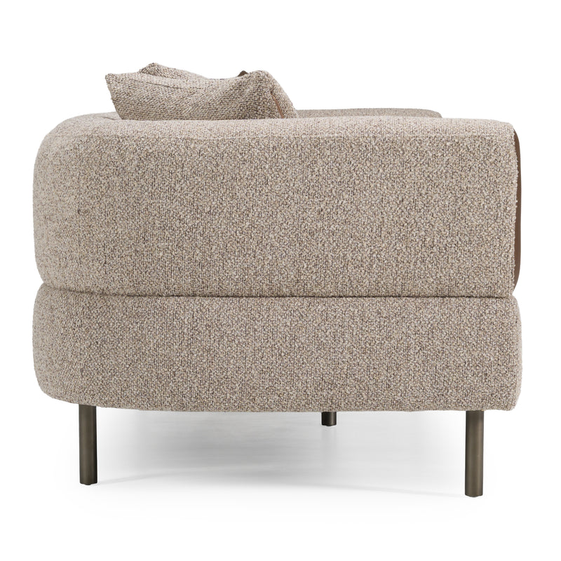 Plume - Modern Brown Fabric Sofa — view 3