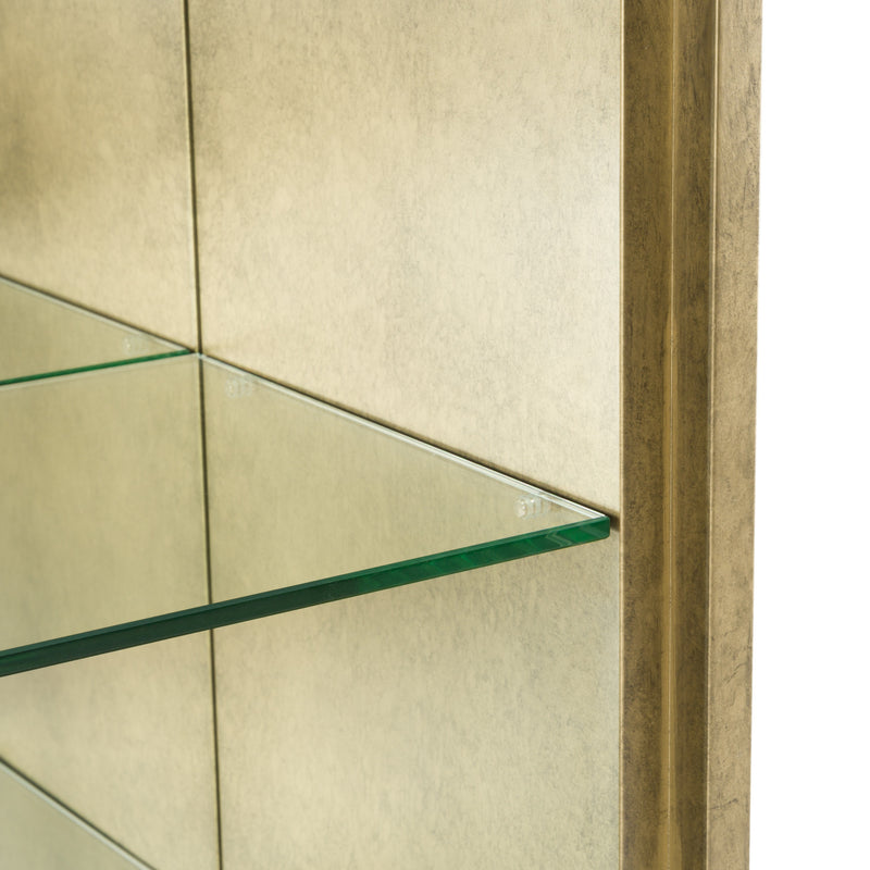 Poise - Modern Antique Brass + Mirror Bookcase — view 2