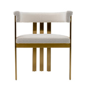 Pontiac - Modern Beige Sherpa + Gold Dining Chair