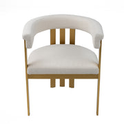 Pontiac - Modern Beige Sherpa + Gold Dining Chair — view 2