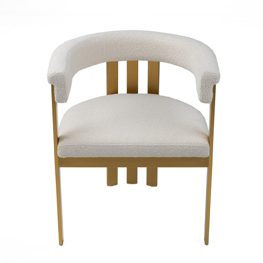 Pontiac - Modern Beige Sherpa + Gold Dining Chair — view 2