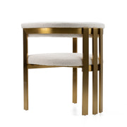 Pontiac - Modern Beige Sherpa + Gold Dining Chair — view 3