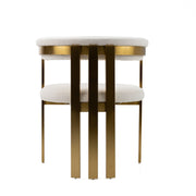 Pontiac - Modern Beige Sherpa + Gold Dining Chair — view 4