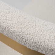 Pontiac - Modern Beige Sherpa + Gold Dining Chair — view 5