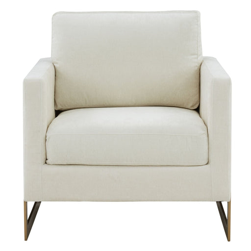 Prince - Contemporary Cream Fabric + Gold Accent Chair — view 2