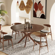 Prospect - Modern Round 59" Walnut Dining Table — view 2