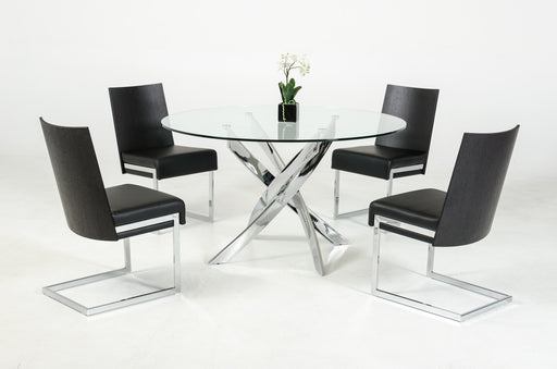 Pyrite Modern Round Glass Dining Table