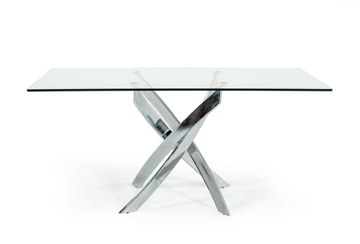 Pyrite Modern Rectangular Glass Dining Table — view 2
