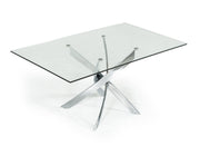 Pyrite Modern Rectangular Glass Dining Table
