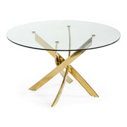 Pyrite - Modern Round Glass Dining Table — view 4