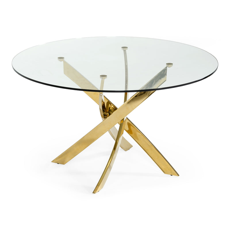 Pyrite - Modern Round Glass Dining Table — view 4
