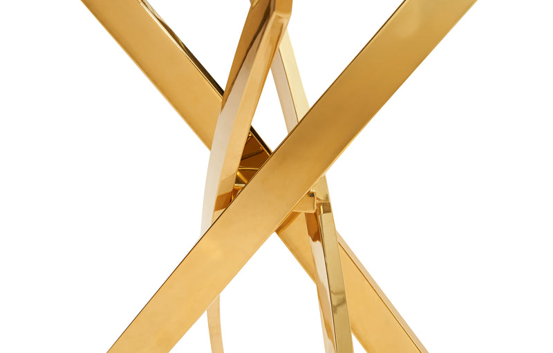 Pyrite Modern Glass and Gold Console Table — view 2
