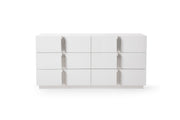 Token - Modern White + Stainless Steel 4-Piece Bedroom Set — view 3