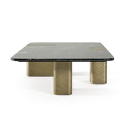 Quest - Modern Black Rose Marble + Antique Brass Coffee Table — view 4