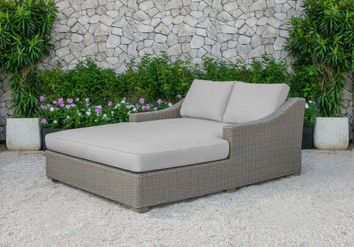 Pismo Outdoor Beige Wicker Sunbed — view 2