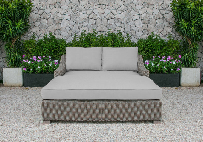 Pismo Outdoor Beige Wicker Sunbed — view 5