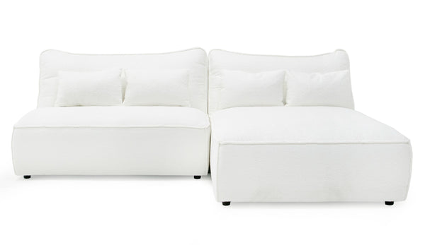 Racine - Modern White Fabric Modular Sectional Sofa